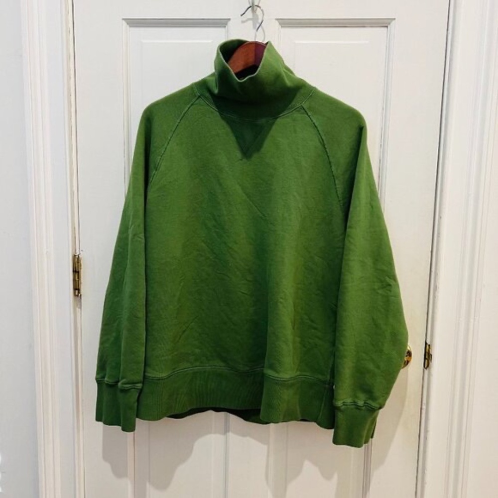 Todd Snyder + Champion Men's Sweatshirt Turtleneck Green Cotton Size X Large
